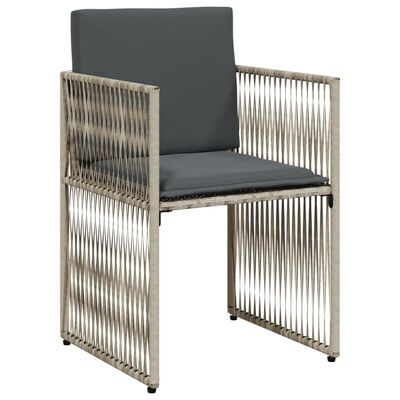 vidaXL Set comedor jardín 7 pzas y cojines ratán sintético gris claro