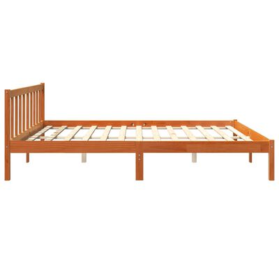 vidaXL Cama sin colchón madera maciza de pino marrón cera 180x200 cm