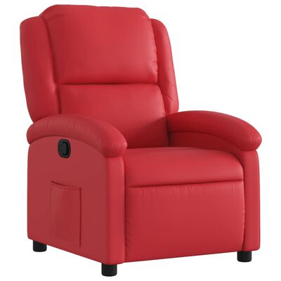 vidaXL Sillón reclinable de cuero sintético rojo