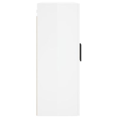 vidaXL Armario de pared blanco brillante 69,5x34x90 cm