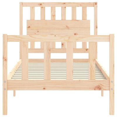 vidaXL Estructura de cama con cabecero madera maciza