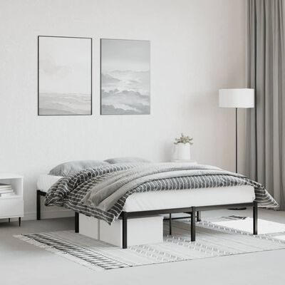 vidaXL Estructura de cama de metal negro 140x190 cm