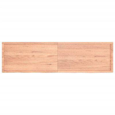 vidaXL Encimera baño madera maciza tratada marrón claro 220x60x(2-6)cm