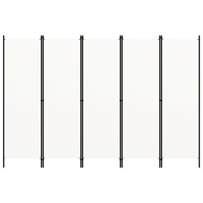 vidaXL Biombo divisor de 5 paneles blanco 250x180 cm