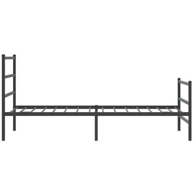 vidaXL Estructura de cama con cabecero y estribo metal negro 107x203cm