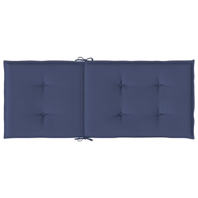 vidaXL Cojines para silla con respaldo alto 2 uds tela azul marino