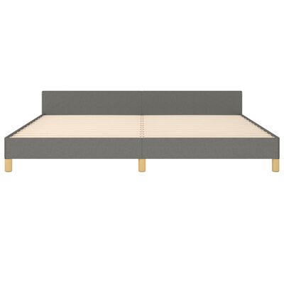 vidaXL Cama sin colchón tela gris oscuro 200x200 cm