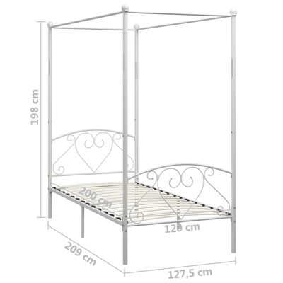 vidaXL Estructura cama con dosel sin colchón metal blanco 120x200 cm