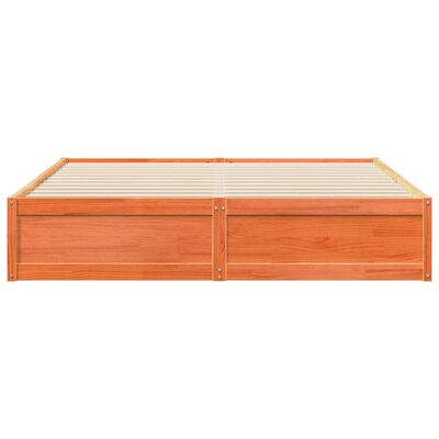 vidaXL Cama sin colchón madera maciza de pino marrón cera 180x200 cm