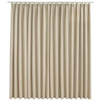 vidaXL Cortina opaca con ganchos beige 290x245 cm