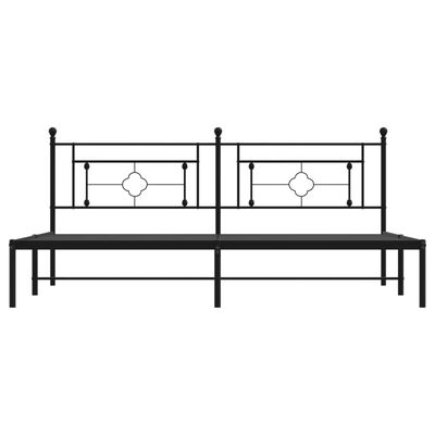 vidaXL Estructura cama sin colchón con cabecero metal negro 193x203 cm