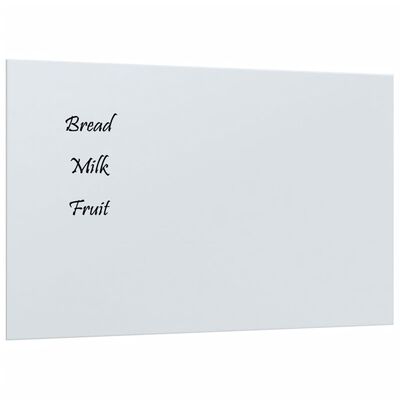 vidaXL Pizarra magnética de pared vidrio templado blanco 80x50 cm