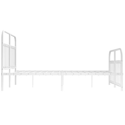 vidaXL Estructura cama sin colchón con estribo metal blanco 135x190 cm