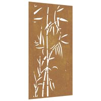 vidaXL Adorno de pared de jardín acero corten diseño bambú 105x55 cm