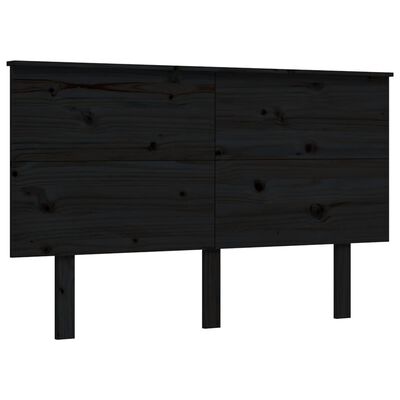 vidaXL Estructura de cama con cabecero madera maciza negro 120x200 cm