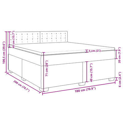 vidaXL Cama box spring con colchón cuero sintético negro 180x200 cm