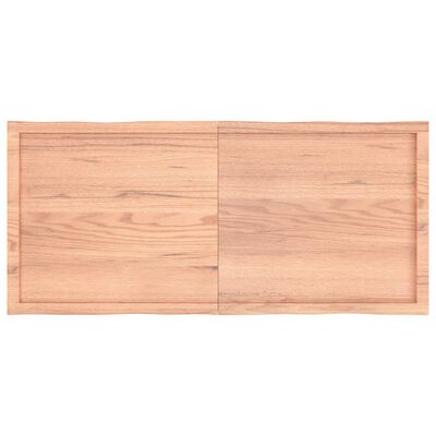 vidaXL Tablero mesa madera tratada borde natural marrón 140x60x(2-4)cm