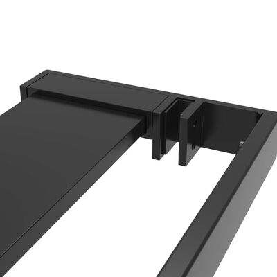 vidaXL Estante para pared de ducha aluminio negro 80 cm