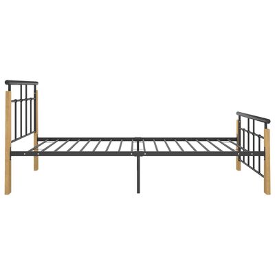 vidaXL Estructura de cama sin colchón metal madera de roble 100x200 cm