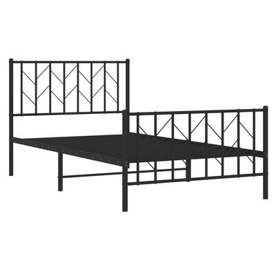 vidaXL Estructura cama sin colchón con estribo metal negro 100x200 cm