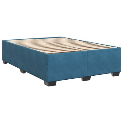 vidaXL Cama box spring con colchón terciopelo azul oscuro 140x190 cm