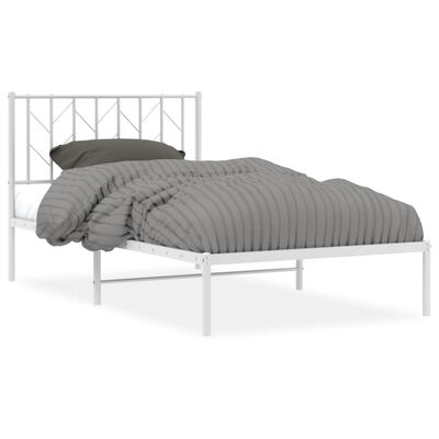 vidaXL Estructura cama sin colchón con cabecero metal blanco 100x200cm