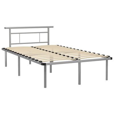 vidaXL Estructura de cama sin colchón metal gris 120x200 cm