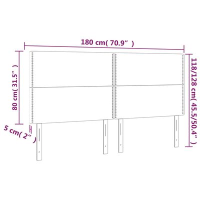 vidaXL Cabecero con luces LED tela negro 180x5x118/128 cm