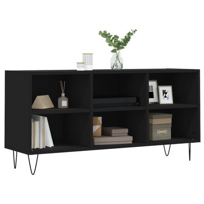 vidaXL Mueble de TV madera de ingeniería negro 103,5x30x50 cm