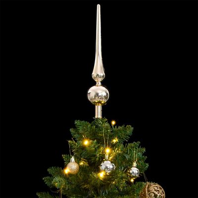 vidaXL Árbol de Navidad artificial con bisagras 150 LED y bolas 150 cm