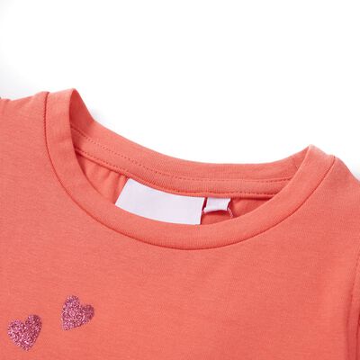 Camiseta infantil de manga volante coral 140