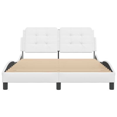 vidaXL Estructura de cama sin colchón cuero sintético blanco 140x200cm