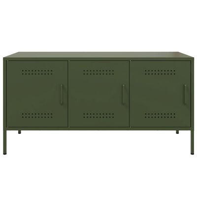 vidaXL Mueble de TV de acero verde oliva 100,5x39x50,5 cm