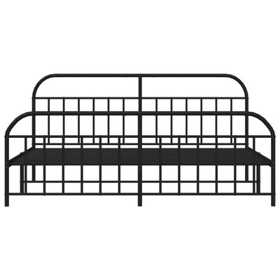 vidaXL Estructura cama sin colchón con estribo metal negro 193x203 cm