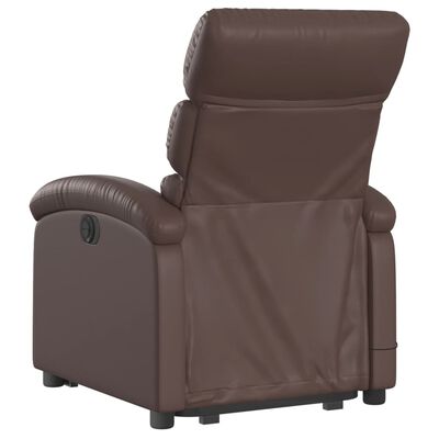 vidaXL Sillón reclinable de masaje de pie de cuero sintético marrón