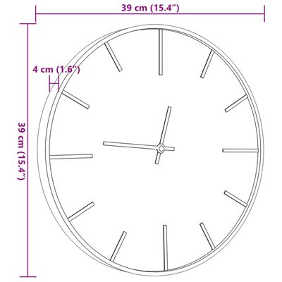 vidaXL Reloj de pared de hierro y madera de ingeniería marrón Ø39 cm