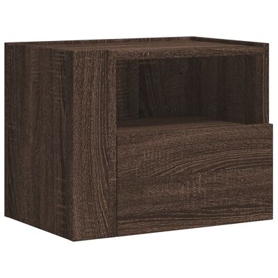 vidaXL Mesita de noche de pared marrón roble 45x30x35 cm