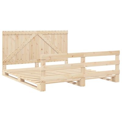 vidaXL Estructura de cama con cabecero madera maciza pino 180x200 cm