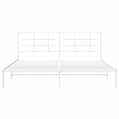 vidaXL Estructura cama sin colchón con cabecero metal blanco 183x213cm