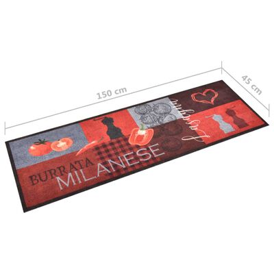 vidaXL Alfombra de cocina lavable Tomatoes 45x150 cm