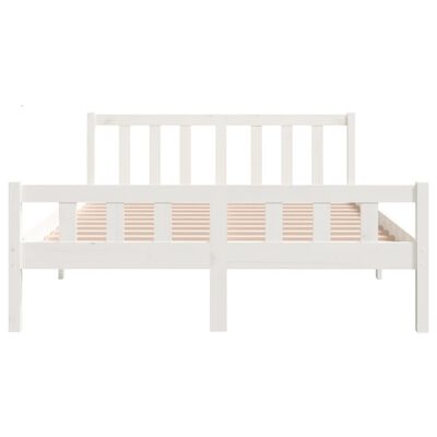 vidaXL Estructura de cama de madera maciza blanca 135x190 cm