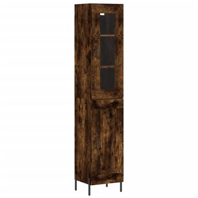 vidaXL Aparador de madera contrachapada roble ahumado 34,5x34x180 cm