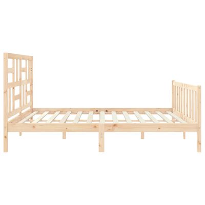 vidaXL Estructura de cama de matrimonio con cabecero madera maciza