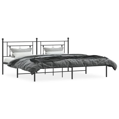 vidaXL Estructura cama sin colchón con cabecero metal negro 193x203 cm