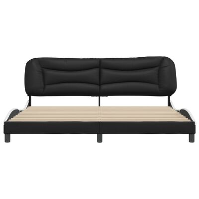 vidaXL Cama sin colchón cuero sintético negro blanco 200x200 cm