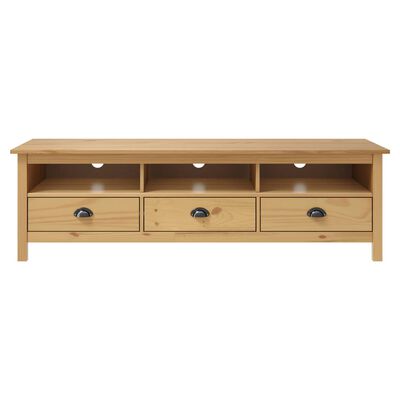 vidaXL Mueble de TV Hill madera maciza pino marrón miel 158x40x47 cm