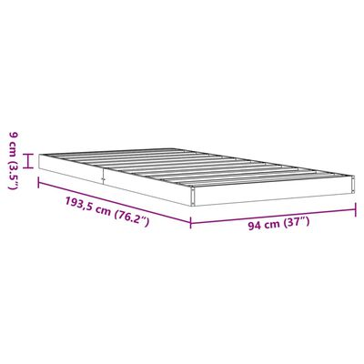 vidaXL Estructura de cama madera maciza de pino marrón cera 90x190 cm