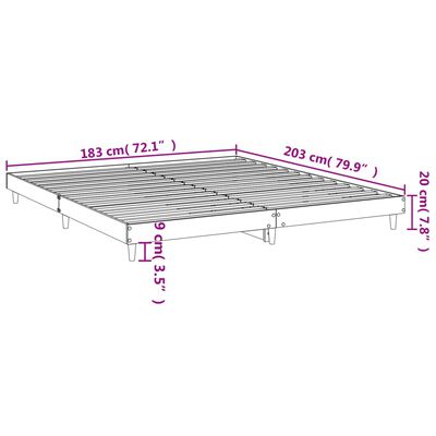 vidaXL Estructura de cama madera de ingeniería blanco brillo 120x200cm