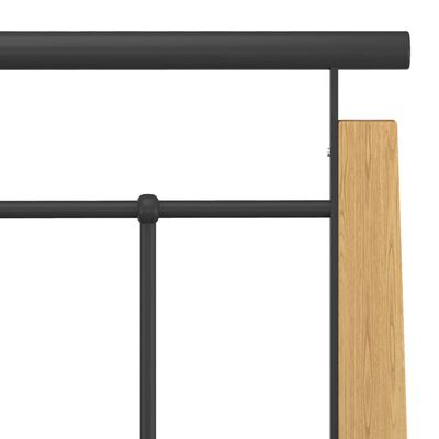 vidaXL Estructura de cama sin colchón metal madera de roble 100x200 cm