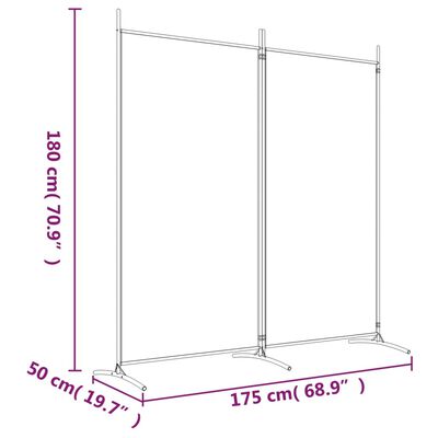 vidaXL Biombo divisor de 2 paneles de tela marrón 175x180 cm